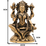 Handcrafted Brass Mahalakshmi Idol – Shri Laxmi | Gajalakshmi | Padmavati | Ashta Lakshmi Murti for Pooja, Home Temple & Gift,Gold, 3.5 Inch, 1 Piece