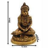 Brass Hanuman Idol for Home Temple – Anjaneya | Bajrangbali | Pawan Putra | Mahavira Murti for Pooja, Decor & Gift (20cm, 1.6KG),Gold, 8 Inch, 1 Piece