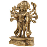 Panchmukhi Hanuman Brass Idol – Bajrang Bali Maruti Anjaneya Murti | Vastu Pooja Statue | Pavanputra Peetal Ram Bhakt Mahavira Sculpture for Home Temple Decor & Gift, Gold, 8 Inch, 1 Piece