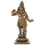 Brass Sri Ram Idol, Shree Rama Murti, Pital Ramachandra Statue, Kodanda Rama Vigraham, Handmade Hindu God Ram Idol,Gold, 4.5 Inch, 1 Piece