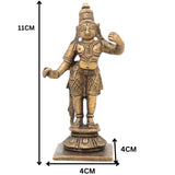 Brass Sri Ram Idol, Shree Rama Murti, Pital Ramachandra Statue, Kodanda Rama Vigraham, Handmade Hindu God Ram Idol,Gold, 4.5 Inch, 1 Piece