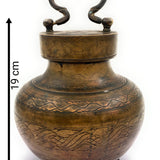 Bhunes Brass Antique Kamandal | Stoup | Gangajali With 1 Litre Capacity,Gold, 7.5 Inch, 1 Piece