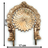 Bronze Prabhavali Idol – Panchaloha Murti, Handmade Chola Art, Temple & Pooja Halo Frame, Divine Idol Backdrop, Spiritual Aura Arch, Gold, 8.5 Inch, 1 Piece