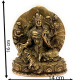 Brass Tibetan Tara Maa Idol | Green & White Tara Murti, Tibetan Goddess Tara Statue for Pooja, Home Decor, Meditation & Spiritual Gifts,Gold, 6.5 Inch, 1 Piece