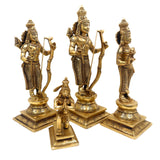 Brass Ram Darbar Idol, Peetal Shri Ram Sita Lakshman Hanuman Murti, Pital Ram Parivar Statue, Ashtadhatu Ram Sita Vigraham,Gold, 12 Inch, 1 Piece