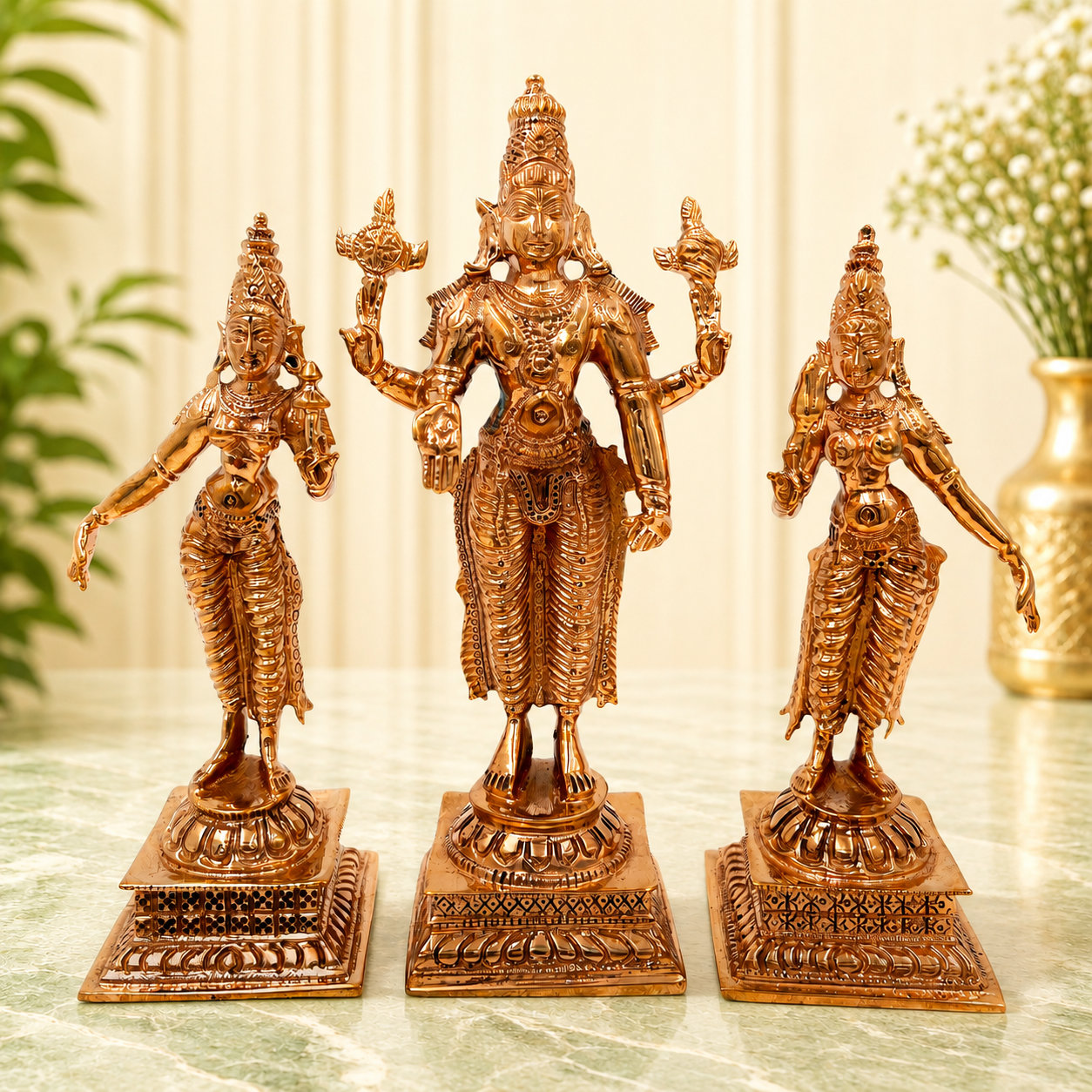 Vishnu with Sridevi Bhudevi Idol
