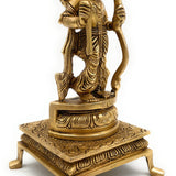 Premium Brass Sri Ram Idol, Shree Rama Statue for Home Temple & Pooja, Handmade Kodanda Rama Murti,Gold, 8 Inch, 1 Piece