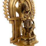 Brass Krishna Idol with Prabhavali | Gopal, Govinda, Balakrishna Murti for Pooja, Home Decor & Temple Statue,Gold, 11.5 Inch, 1 Piece