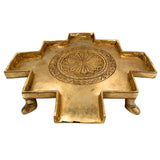 Bhunes Brass Abhishek Patra Plate | Somasutra Ritual Shower Peetam | Handcrafted Brass Mandir Chowki for Pooja, Gold, 12 Inch, 1 Piece