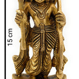 Brass Sri Ram Idol, Pital Rama Murti, Ayodhya Ramachandra Statue, Handmade Shree Ram Vigraham,Gold, 6 Inch, 1 Piece
