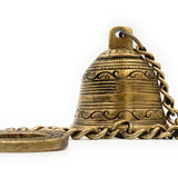 Antique Brass Hanging Bell Peetal Ghanti for Temple Mandir Pooja, Pittal Pitala Ghanta Velli Mani Home Décor,Gold, 3 Inch, 1 Piece
