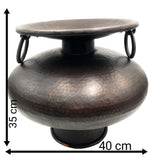 Bhunes Brass Antique Big Planter Bowls | Decor Bowl | Pittal Ka Katora | Decorative,Brown, 14 Inch, 1 Piece