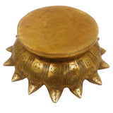 Bhunes Brass Lotus Shaped Pooja Chowki, Kamal Base for Kalash, Deity Platform, Puja Singhasan Peetha for Idols, Mandir Bajot Stand, Traditional Handcrafted Worship Table, Gold, 3 Inch, 1 Piece