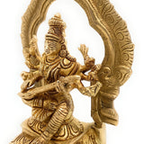 Brass Raj Matangi Devi Idol, Handcrafted Tantric Mahavidya Uchchhishta Chandalini Murti for Home Temple & Puja, 16cm, Pital Vigraha, Gold, 6.5 Inch, 1 Piece