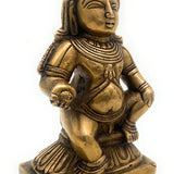 Brass Bal Gopal Krishna Idol | Laddu Gopal Murti | Makhan Chor Navneet Chora Statue | Handcrafted Pital Kanha Sculpture for Pooja, Home Decor & Gifting, Gold, 5.5 Inch, 1 Piece