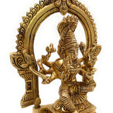 Brass Mariamman Idol, Mariyamma Muthu Mariamman Statue, Samayapuram Amman Vigraham, South Indian Devi Murti for Pooja Decor,Gold, 7 Inch, 1 Piece