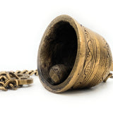 Antique Brass Hanging Bell Peetal Ghanti for Temple Mandir Pooja, Pittal Pitala Ghanta Velli Mani Home Décor,Gold, 3 Inch, 1 Piece