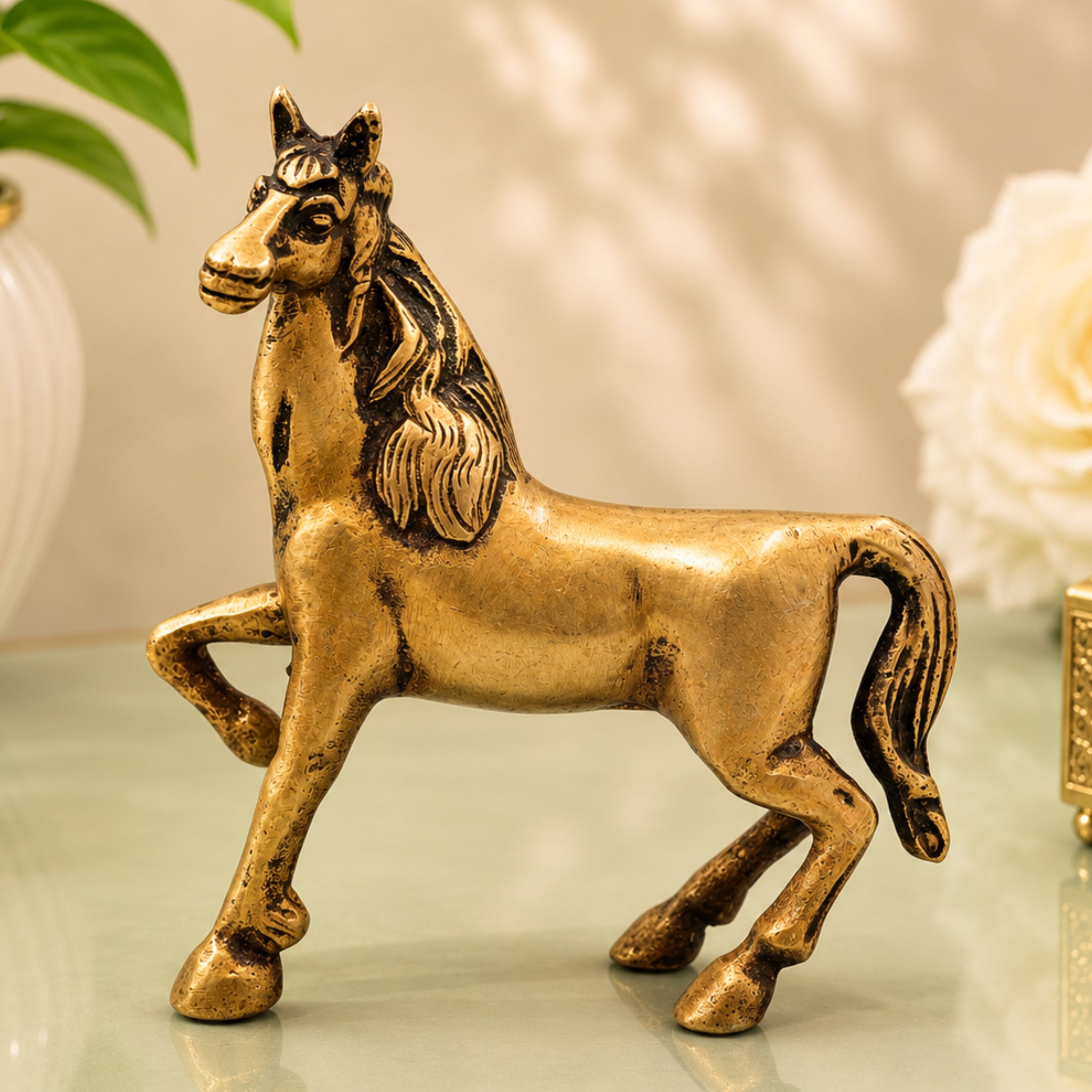 Brass Horse Sculpture for Vastu