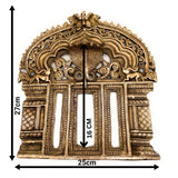 Brass Prabhavali Arch Wall Hanging for Temple & Home Decor, Prabhawal Prabhawali Frame,Traditional Makara Torana with Kirtimukha Aura Arch, Gold, 11 Inch, 1 Piece