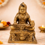 Brass Annapurna Devi Idol | Kashi Annapoorna Mata Murti | Anna Lakshmi Vigraham for Pooja Room, Temple & Home Decor,Gold, 5.5 Inch, 1 Piece