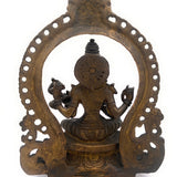 Bhunes Brass Goddess Saraswati Idol, Sarasvati Murti, Vidya Devi, Saraswathi Vigraha For Puja And Home Decor,Gold, 11 Inch, 1 Piece