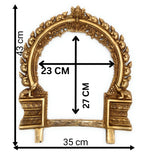 Bhunes Hand-Carved Brass Prabhavali Arch Frame for Ganesha – Large Wall Hanging Prabhawali | Decorative Temple Backdrop for Pooja, Mandir & Home Decor, Gold, 17 Inch, 1 Piece