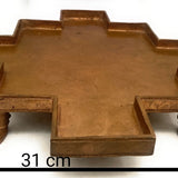 Bhunes Bronze Panchaloha Abhishek Patra Plate | Sacred Somasutra Peetam | Handmade Traditional Mandapam Chowki for Temple and Pooja | Ritual Shower Platform | Panchaloha Deity Base Stand, Brown, 12 Inch, 1 Piece