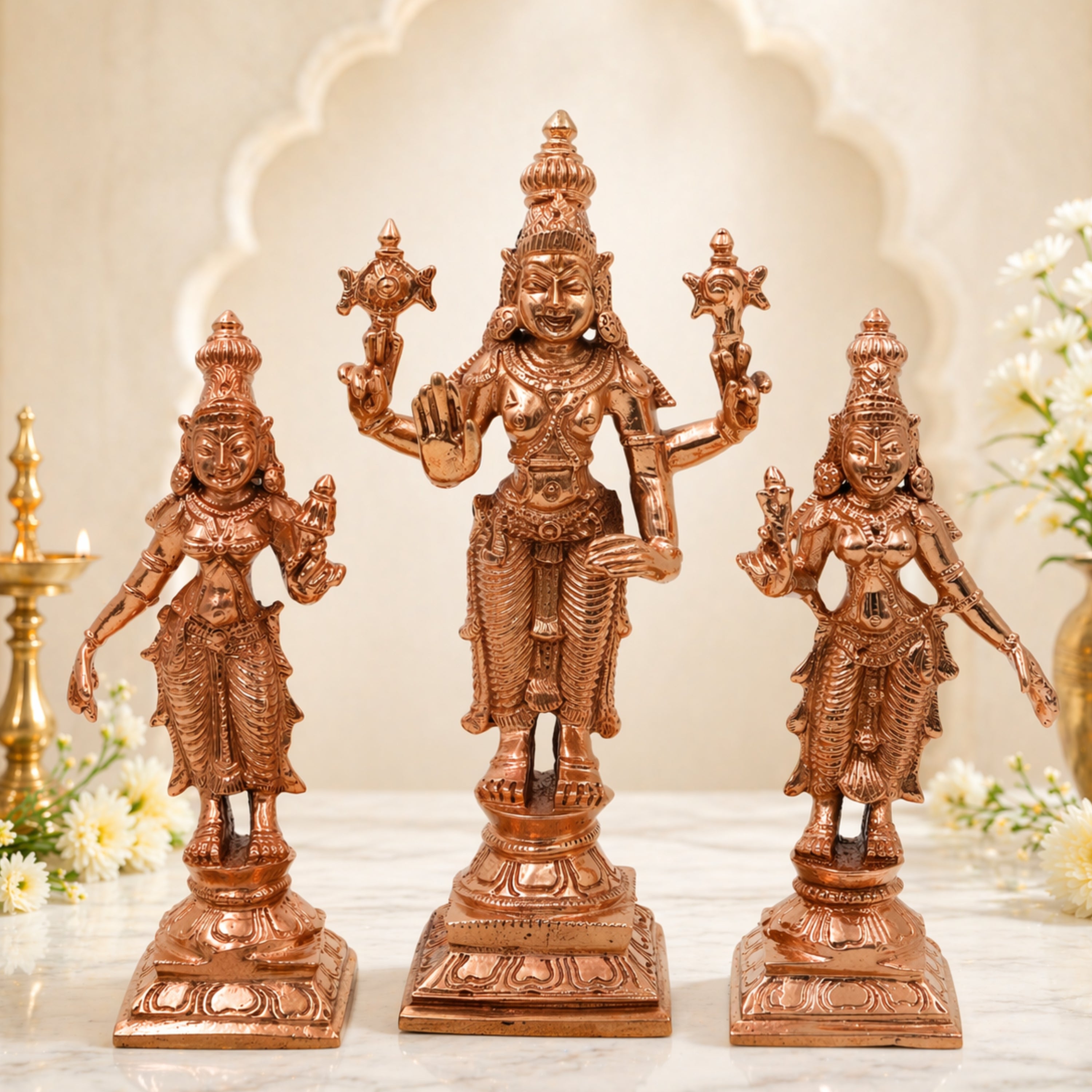 Sri Devi Bhu Devi Bronze Idol