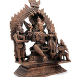 Bhunes Copper Vishnu Darbar, Vishnu Laxmi Idol, Lakshmi Narayan, Laxmi Narayan Murti, Lakshminarayan,Brown, 6.5 Inch, 1 Piece