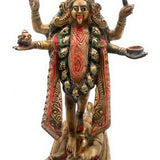 Handcrafted Brass Mahakali Durga Idol – Kali Maa, Kalika Devi, Chamundeshwari, Bhadra Kali Statue for Home Temple & Puja Decor,Gold, 11.5 Inch, 1 Piece