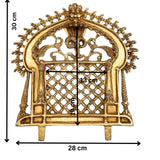 Bhunes Brass Prabhavali Frame Arch Wall Hanging - Big Prabhawal for Temple & Home Decor, Prabhawali for Deity, Prabhaval for Home Temple, Traditional Brass Arch Frame, Gold, 12 Inch, 1 Piece