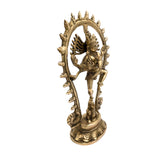 Handcrafted Brass Nataraja Idol – Lord Shiva Nataraj, Adalvallan, Tandav Murti, Chidambaram Natesa Statue for Home, Temple & Gift, Gold, 7.5 Inch, 1 Piece