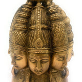Bhunes Brass Multi Face Brahma Head |Lord Brahma Face | Brahma Face | Brahma Ji | Brass Brahma Statue,Gold, 8 Inch, 1 Piece