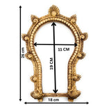 Bhunes Brass Traditional Prabhavali Arch Frame – Wall Hanging Prabhawali for Home Temple & Deity Backdrop | Prabhaval Decor for Pooja Room, Gold, 10.5 Inch, 1 Piece