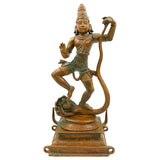 Bronze Krishna on Kaliya Nag Idol, Panchaloha Gopal Murti, nag Krishna Vigaraham for Pooja, Home Decor, Temple Sculpture ,Brown, 13.5 Inch, 1 Piece