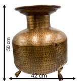 Bhunes Brass Antiques Planter Bowls | Decor Bowl | Pittal Ka Katora | Decorative Antique,Brown, 20 Inch, 1 Piece