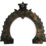 Bhunes Brass Antique Prabhavali Frame – Temple Arch Wall Hanging Prabhawali for Deity | Prabhaval Backplate for Home Mandir & Spiritual Decor, Gold, 8 Inch, 1 Piece