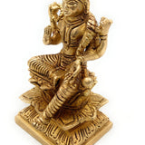 Brass Balambika Idol, Bala Tripurasundari Murti, Pital Bala Devi Statue, Bala Parameswari Vigraham,Gold, 5 Inch, 1 Piece