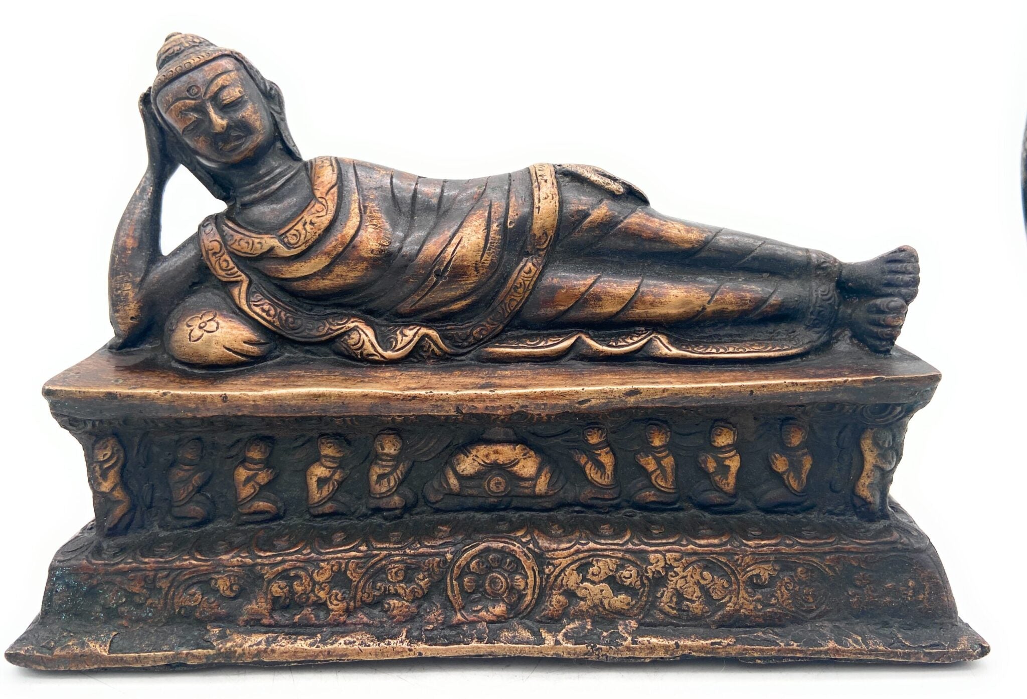 Brass Sleeping Buddha Idol