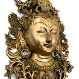 Brass Tara Maa Face Idol – Ugra Tara | Neela Saraswati | Mahashakti Tara | Tarapith Shakti Moorthi for Puja, Home Temple & Spiritual Decor – 30cm,Gold, 12 Inch, 1 Piece