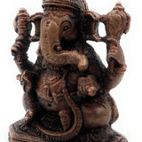 Bhunes Copper Ganesha Idols, Ganesh Ki Murti, Ganpati Statue,Brown, 2.5 Inch, 1 Piece