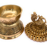 Brass Dhoop Dani, Peetal Sambrani Burner, Pital Agarbatti Stand, Pittal Dhoop Holder Idol, Traditional Indian Pooja Murti,Gold, 7 Inch, 1 Piece
