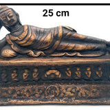 Brass Sleeping Buddha Idol | Reclining Buddha Statue Murti Sculpture for Home Decor, Pooja, Meditation & Gifts,Gold, 7 Inch, 1 Piece