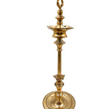 Bhunes Brass Traditional Table Diya, Oil Lamp For Inauguration Vilakku Kiran Lamp For Temples, Puja, Gifts, Home Decor,Gold, 23.5 Inch, 1 Piece