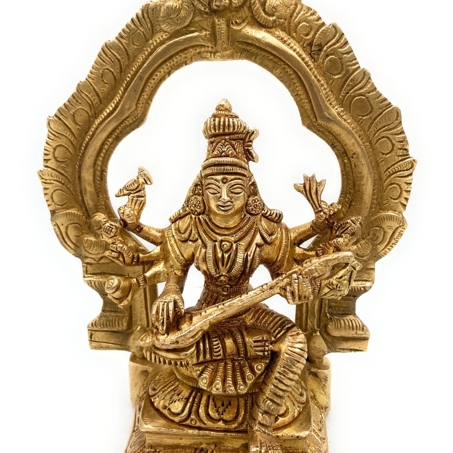 Brass Raj Matangi Devi Idol – Handcrafted Tantric Mahavidya Uchchhishta Chandalini Murti for Home Temple & Puja | 16cm | Pital Vigraha