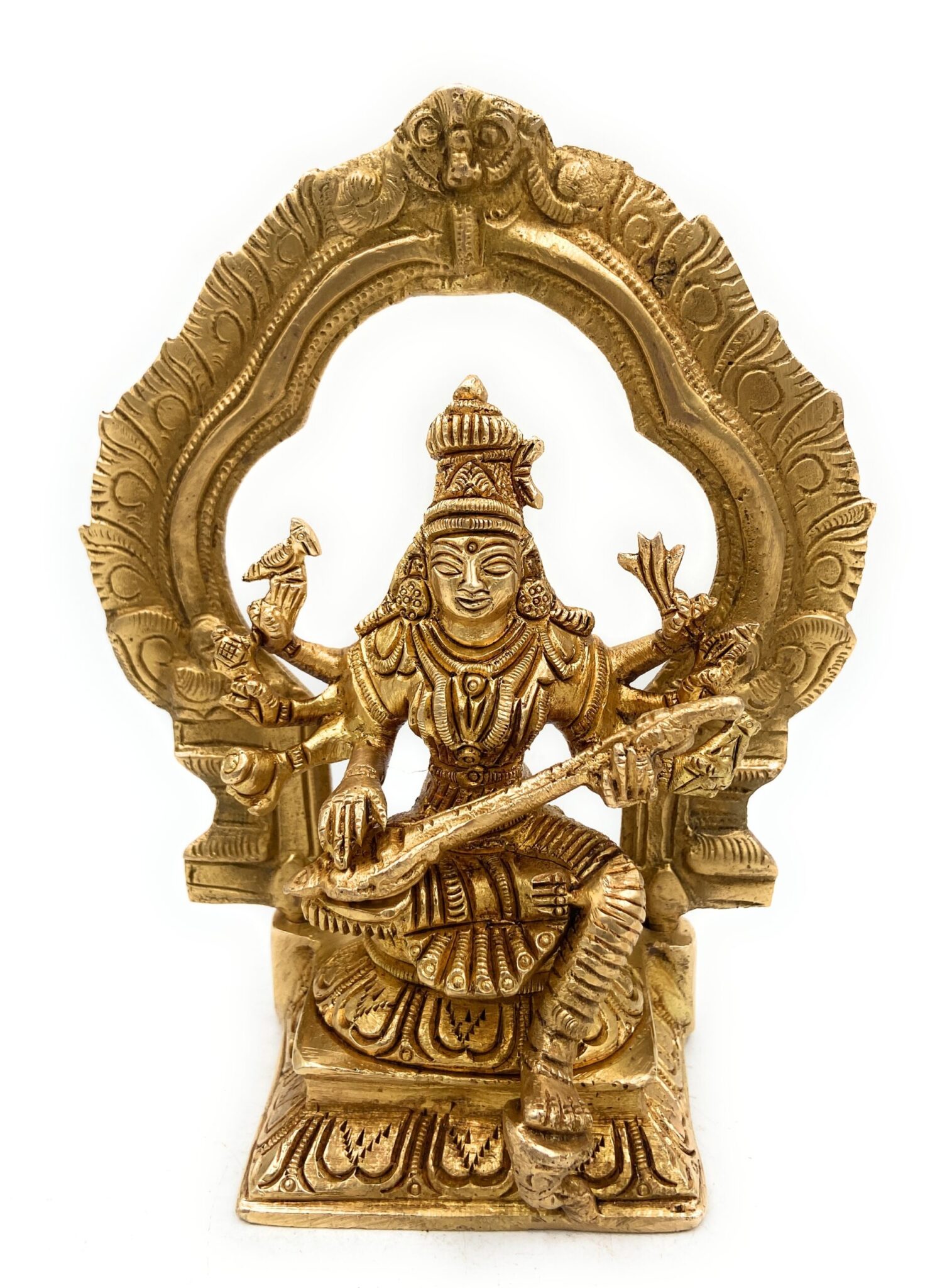 Brass Raj Matangi Devi Idol – Handcrafted Tantric Mahavidya Uchchhishta Chandalini Murti for Home Temple & Puja | 16cm | Pital Vigraha