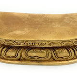 Handcrafted Brass Pooja Chowki Peeth Bajot Singhasan, Puja Peetam Pat Aasan Platform for Home Mandir Temple Rituals,Gold, 2 Inch, 1 Piece