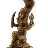 Brass Mariamman Idol Mariyamma Muthu Mariamman Yellamma Devi Statue, Peetal Amman Murti, Handcrafted Hindu Goddess Shakti Figurine,Gold, 5 Inch, 1 Piece