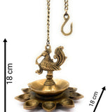 Brass Hanging Lamp Peetal Pittal Ceiling Lantern, Traditional Pitala Pendant Light, Antique Vellikal Jhoomar,Gold, 7 Inch, 1 Piece