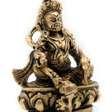 Brass Lord Kubera Idol | Kuber Murti | Kuvera Statue | Dhanapati Vaisravana Sculpture | God of Wealth Pooja Vigraham for Home, Temple & Vastu Decor,Gold, 4.5 Inch, 1 Piece